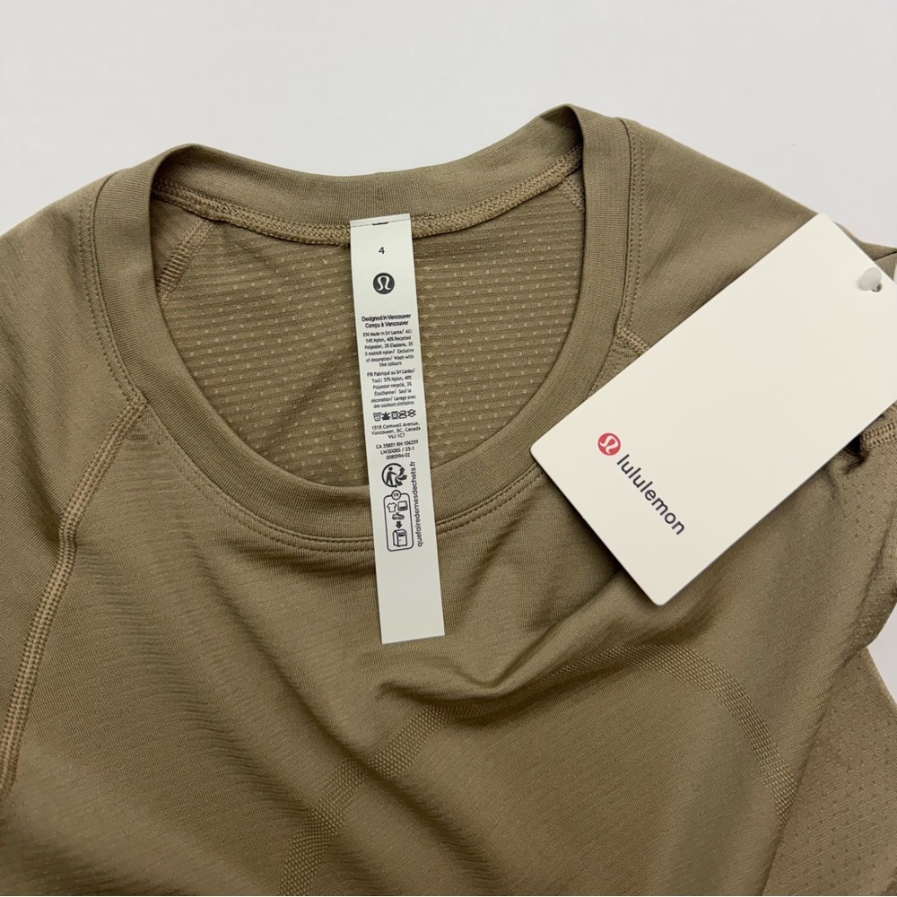 Lululemon Swiftly Tech Long Sleeve Shirt 2.0 Waist Length - Sheer Oak, Size 4 - Picture 2 of 9